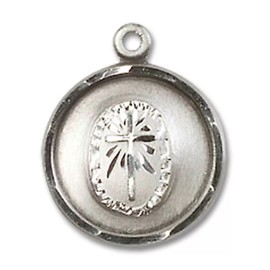 Bliss Sterling Silver Catholic Religious Cross Medal Pendant Necklace 18" Chain Boxed