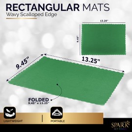 SparkSettings - Mantel individual de papel desechable, manteles individuales verdes con bordes festoneados, mantel individual de papel duradero para decoración de día festivo, bodas, fiestas,