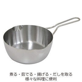 Urushiyama KSN-18Y Snow Flat Pot 7.1 inches (18 cm), Induction Compatible, Stainless Steel, Made in Japan Koshino