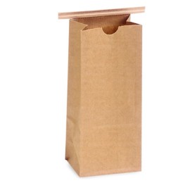 LPS Lowpricesupply 1000 Pack 1 Unit Bulk 1 lb Kraft Tin Tie Coffee Bags 4-1/4"x2-1/2"x10-1/2"
