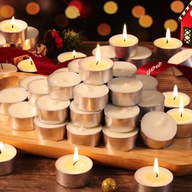 DEVI 6H Soy White Tea Lights Candles 200 Pack, Soy Tealight Candles Bulk-6 Hours Long Burning, Unscented Soy Votive Small Tea Candles-Burn Evenly, Soy Candles Bulk for Wedding Party Supplies