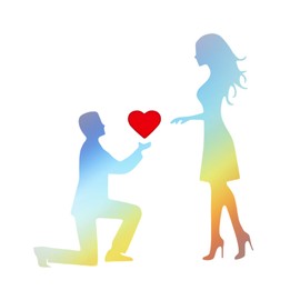 HQRNYP Proposal Car Sticker Decal, Bumper Stickers, Kneel on One Knee Marriage Proposal Decals, Universal Romantic Personality Car Rear Windshield Accessories Fit for Wall Mirror Laptop (Colorful)