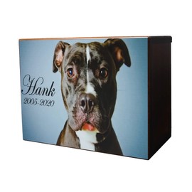 Custom Pet Keepsake Urns for Dogs, Wooden Box for Pet Ashes with Photo for your Beloved Pets, Pet Cremation Urns as Sympathy Gifts for Pet Lovers - Small, 6" x 4" x 2.75" Pet Urns (Design 2)