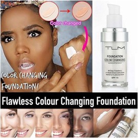 Colour Changing Foundation, Full Coverage Liquid Foundation, Long-Lasting Waterproof Makeup Base Concealer, Lightweight & Hydrating for All Skin Tones 30ml (Colour Changing Foundation)