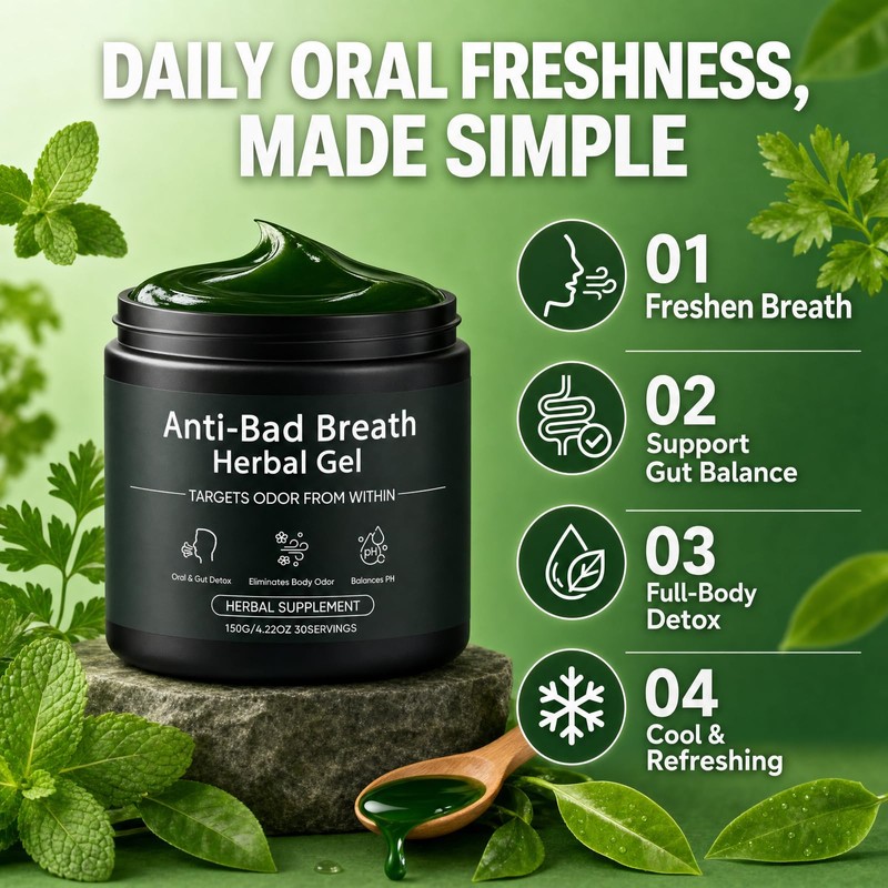 Anti-Bad Breath Herbal Gel Supplement, Body Odor Supplements, Internal Deodorant