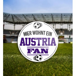 schilderkreis24 Football Magnet "Austria Fan" Decorative Fridge Magnet Item Sport Club Gift Idea Christmas Football Fan Lovers Enthusiasts 8 x 8 cm