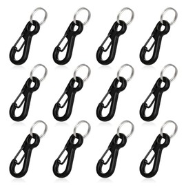 12 juegos de mini mosquetón, gancho de resorte de metal de 1 pulgada, pequeño mosquetón, clips para colgar paracord para mochila, llavero, correa de perro, pesca