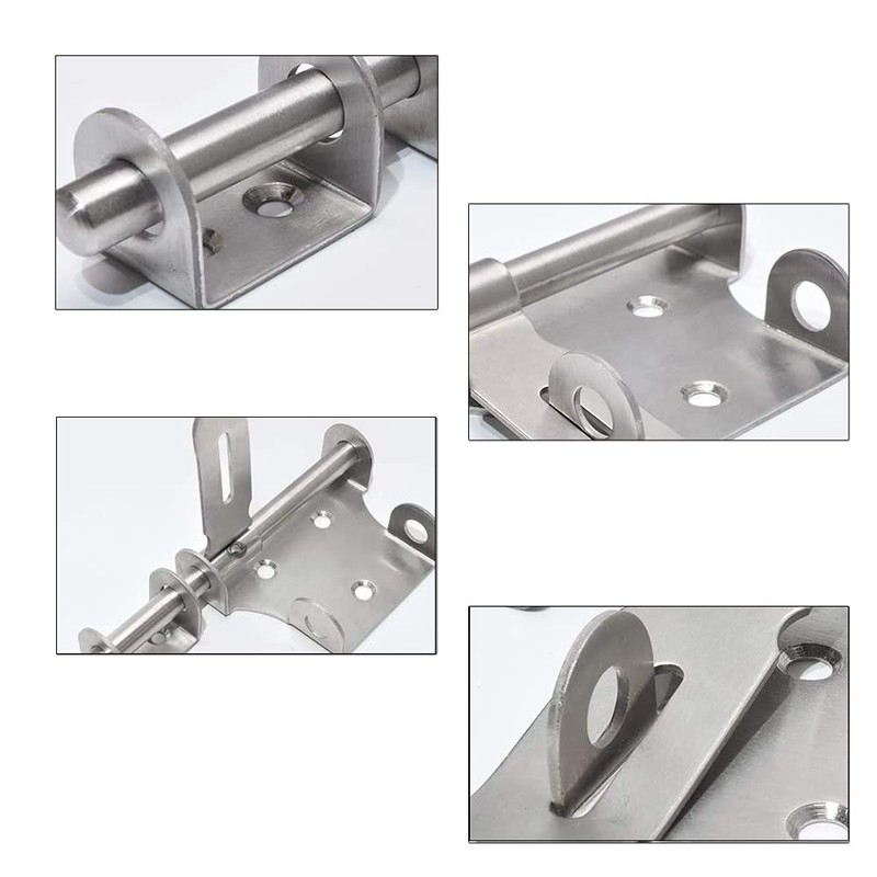 2 pieces stainless steel slide bolt lock, gate latch, sliding