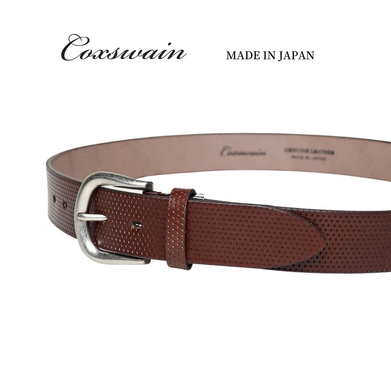 COXSWAIN CW20206-39 Men's Genuine Leather Belt, Brown, Single Piece Leather,