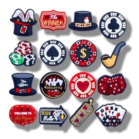 MONRADO 16PCS Gambling Shoe Charms, Shoe Decoration Party Gifts for Boys Girls Kids Women, Men, Polyvinyl Chloride, No Gemstone