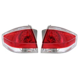For Ford Focus 2009 2010 2011 Tail Light Driver & Passenger Side | Pair | Clear and Red Lens | Sedan | S/SE/SEL Model | CAPA | Replacement For FO2800215C, FO2801215C | 9S4Z13405D, 9S4Z13404D
