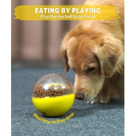 WELIKEIT Dog Treat Toy - Interactive Dog Toys for Boredom Busy, Enrichment Toys for Dogs Mental Stimulation Mentally Stimulating （Yellow）