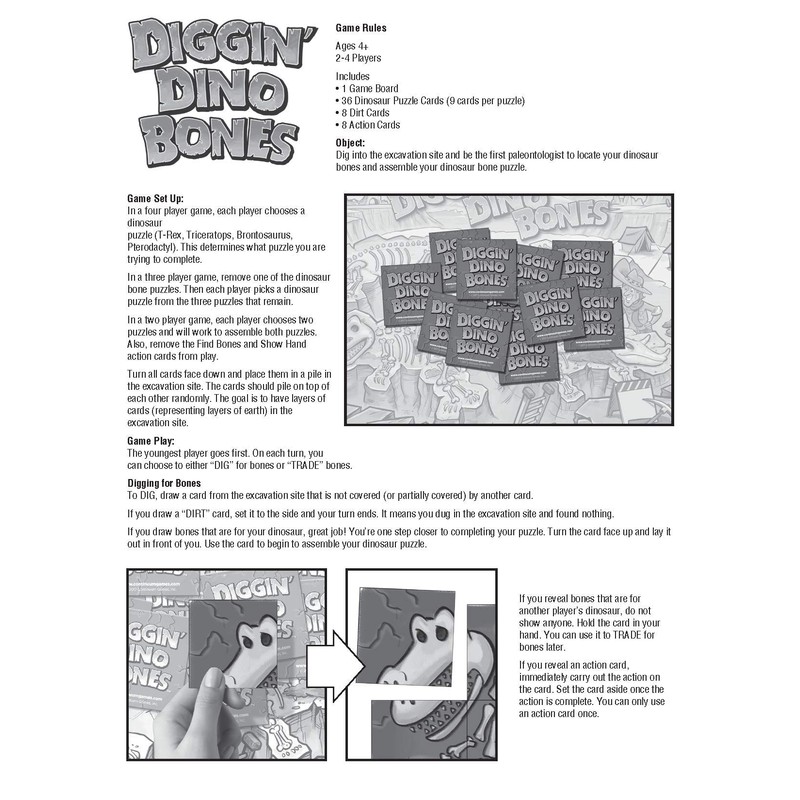 Continuum Games - Digging Dino Bones Board Game, Kids Aged