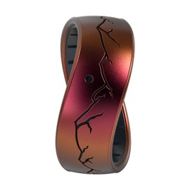 Enso Rings Etched Classic Silicone Rings - Comfortable and Flexible Design - 8mm Wide, 2.16 Thick - Daybreak - Poseidon/Black Pearl - Size 10