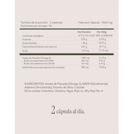 Maklen NAD - NAD + Omega 3 - Suplemento Premium, Antioxidante Celular - 60 Softgels de 1,300 mg