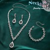 JAKAWIN Bridal Wedding Jewelry Set Rhinestone Prom Necklace Earring Set