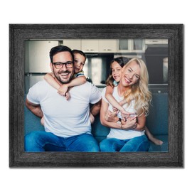 CountryArtHouse 41x31 Frame Black Barnwood Picture Frame Includes UV Acrylic Plexiglass, Acid Free Foam Backing Board and Hanging Hardware