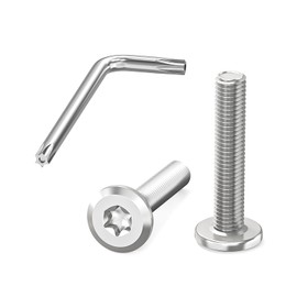 Dayalo Screws M6 x 30 mm, Flat Head Screw Stainless Steel A2 V2A, Torx Screws, Machine Screws with Torx Key, Fully Threaded, Pack of 20