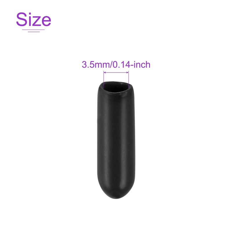 DMiotech 20 Pack 1/8" ID Black Screw Thread Protectors Rubber