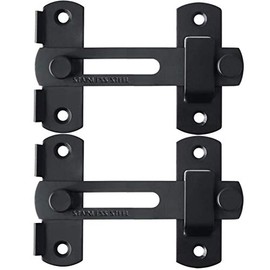 VONVOFF Flip Latch Lock,Heavy Duty Stainless Steel Bar Latch,Safety Door Bolt Latch Lock for Home Window Door Cabinet Furniture Pet Gate.2 Packs,Black