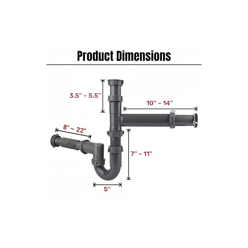 Garbage Disposal Installation Kit, Complete Kitchen Sink Drain Pipe Kit