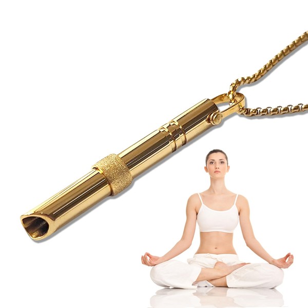 Breathing Necklace,Breathlace,Anxiety,Stress Relief Mindful,Anapana Whistle for Exercises Meditation,Breath,Anti-Anxiety Inhaler,Necklaces,Breathless,Calms,Relax Gifts
