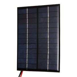 2W 12V Solar Panel with Clips Polycrystalline Silicon Solar Cell DIY Waterproof Camping Portable Power Solar Panel Compatible for Street Light Garden Lamp Fan Pump