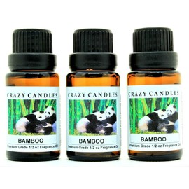Crazy Candles Bamboo 3 Bottles 1/2 FL Oz Each (15ml) Premium Grade Scented Fragrance Oil
