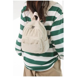 GGOOB Small Backpack Purse for Women Cute Mini Backpack Purse Aesthetic Backpack Tiny Corduroy Backpack Mini Bookbag Purse
