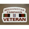 AFGHANISTAN CAMPAIGN VETERAN WITH RIBBON BUMPER STICKER DIE CUT