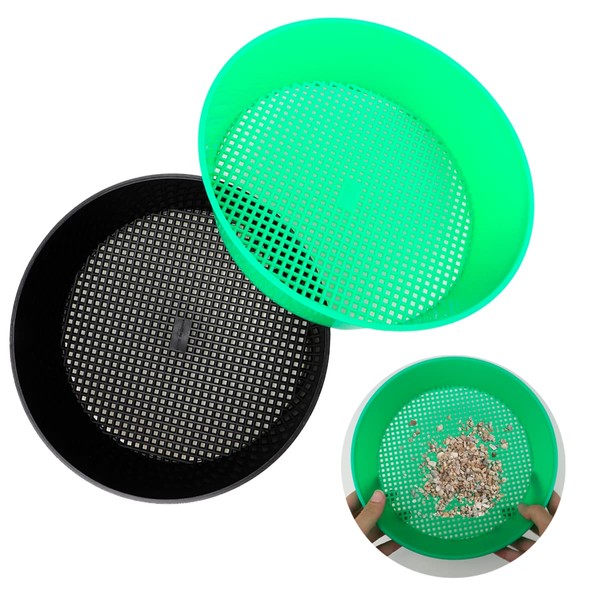 LNQ LUNIQI 2Pcs Soil Sifter Garden Sieve Plastic Sand Sifter
