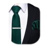 YourTies Skinny Tie for Men 2.4" Satin Emerald Green Slim