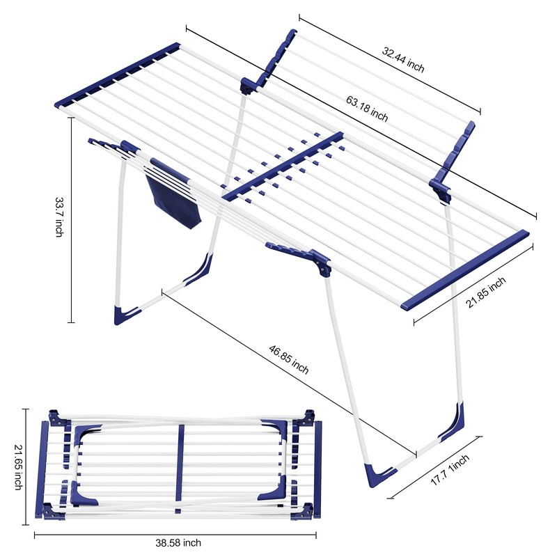 APEXCHASER Clothes Drying Rack, Foldable Gullwing Laundry Rack for Indoor