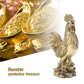 Tyenaza Feng Shui Brass Rooster, Rooster Figurine Symbol of Luck, Wealth and Health Home Decoration