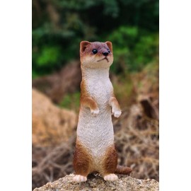 Hi-Line Gift Standing Least Weasel Garden Statue Small Lifelike Yard Flowerbed Ornament