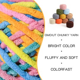 Plush Chenille Chunky Yarn 100g (49.2yd) - Fluffy Velvet Yarn Crochet for Blanket Knitting and Crocheting - Baby Yarn for Crocheting Soft - Amigurumi Yarn (Neon Color)