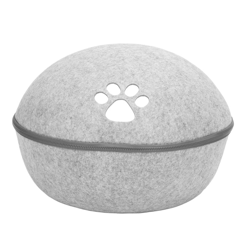 Cat Cave Bed Detachable Washable Semi Enclosed Felt Kitten Hideout