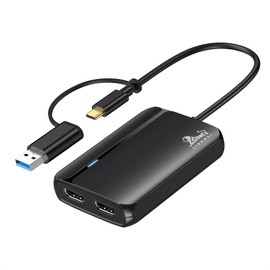 USB 3.0 or USB C to Dual HDMI Adapter for MacBook Pro/Air USB C to HDMI Adapter 2 Monitors with 4K@30Hz & 1080P@60Hz Type C to HDMI Adapter for Mac and Windows