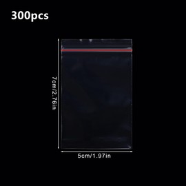 Small Grip Seal Bags 300Pcs 5x7cm/1.97x2.76in Tiny Sealable Plastic Pouch Little Clear Ziplock beads Bag Reusable Transparent Polythene Pouches for Storage Beads Jewellery Food