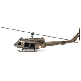 Fascinations ME1003 Metal Earth Metal Construction Kits - Helicopter Helicopter Huey UH-1, Laser Cut 3D Construction Kit, 3D Metal Puzzle, DIY Model Kit with 2.25 Metal Board, from 14 Years
