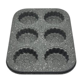FAST WORLD SHOPPING 6 Section Aluminum Muffin Baking Pan Non-Stick Baking Mould for Cakes, Cupcakes and Tarts, Easy to Clean and Heat Resistant