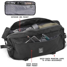 Chrome Industries Kadet Sling Messenger Bag – Crossbody Backpack for Women and Men w/Quick Release Buckle – Black XRF
