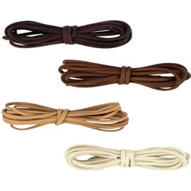 Vesaneae Flat Leather Cord, 2 m x 3 mm Faux Suede Cord, Synthetic Leather Strips Braiding String for DIY Crafts Jewellery Bracelet Necklace Dream Catcher Beading