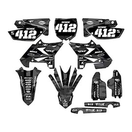 2005-2007 fits UFO Restyle YZ 250 2-Stroke Apache Grey Senge Graphics Complete Kit with Rider I.D. Compatible with Yamaha