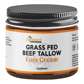 Beef Tallow Face Moisturizer - Grass Fed Beef Tallow for Skin Care- HandmadeTallow face Cream-Sensitive & Dry Skin, Eczema, Psoriasis, sunburn (UNSCENTED)