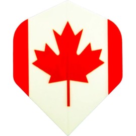 Dartfellas Canada Canadian Flag Maple Leaf 75 Micron Patriot Strong Durable Dart Flights for Steel & Soft Tip Darts (1 Set - 3 Flights)