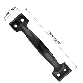 MOUYAT 20 PCS 6 Inch Gate Pull Handle, Black Rustic Cabinet Handles Garage Door Pull Handle with Mounting Screws, Screen Door Handle for Outdoor, Drawer