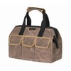 Tool Bag, Durable 16oz Waxed Canvas Wide Mouth Water-Resistant Electrician