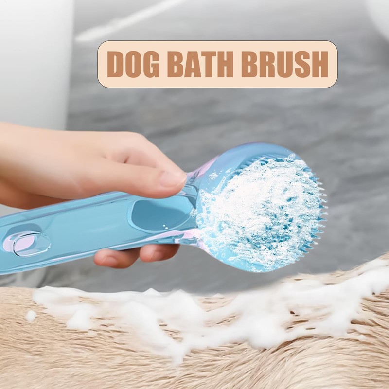 Dog Bath Brush | Kitten Shower Comb with Soap Dispenser,Pet