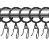 FDKYOEK 60 PCS Metal Drapery Curtain Rings, Black Curtain Rings